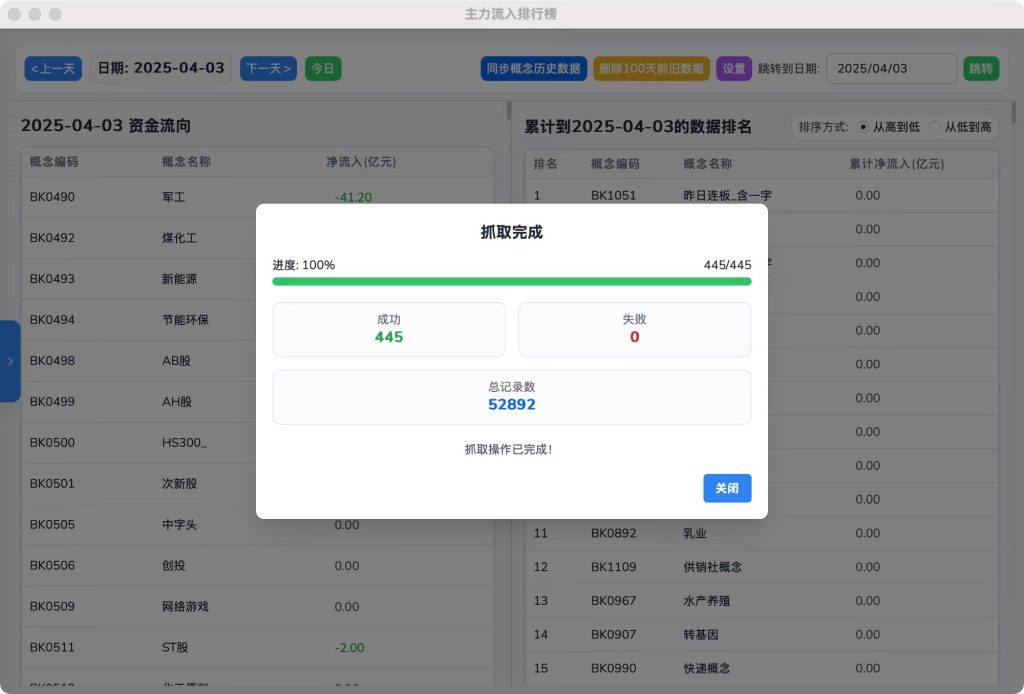图片[4]-客户定制：股市主力流入数据统计、股市选号统计工具-九午科技